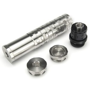 7″L 1.5″OD Dodecagonal Stainless Steel Modular Solvent Trap 5/8×24+1/2×28 1.375×24 MST+ 13.5x1LH,1/2×28,9/16×24,.578×28 Booster - Polymer80 Builds